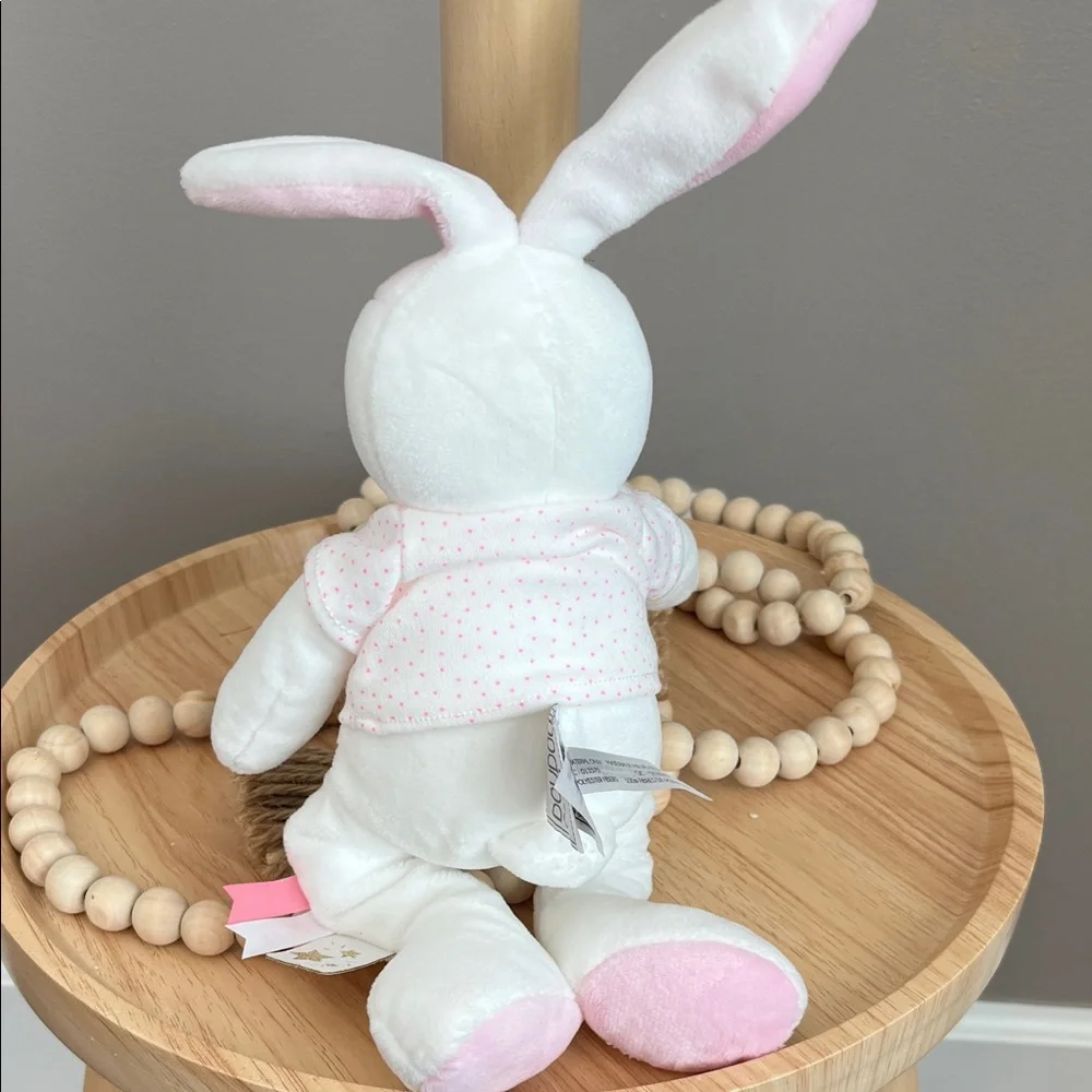 NWOT Doudou Adorable White and Pink Bunny Plush Toy
